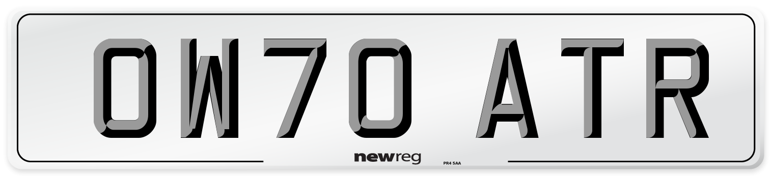 OW70 ATR Front Number Plate