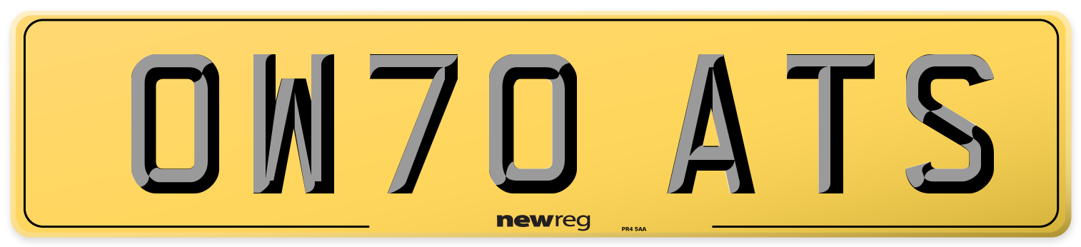 OW70 ATS Rear Number Plate