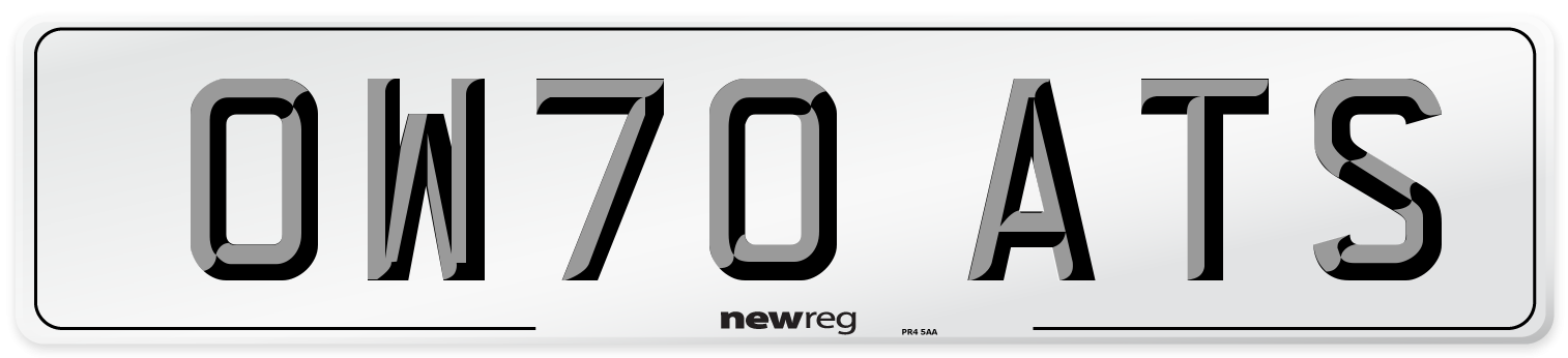 OW70 ATS Front Number Plate