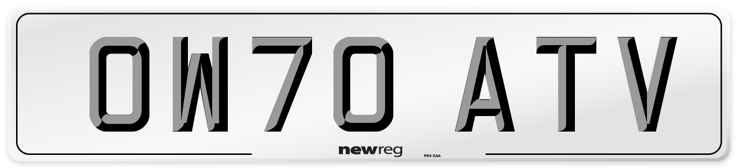 OW70 ATV Front Number Plate