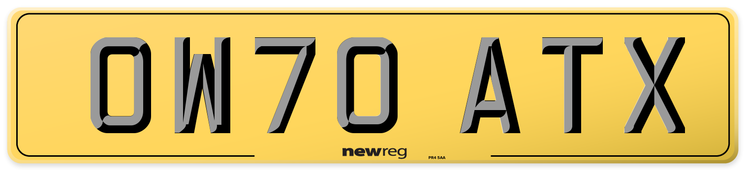 OW70 ATX Rear Number Plate