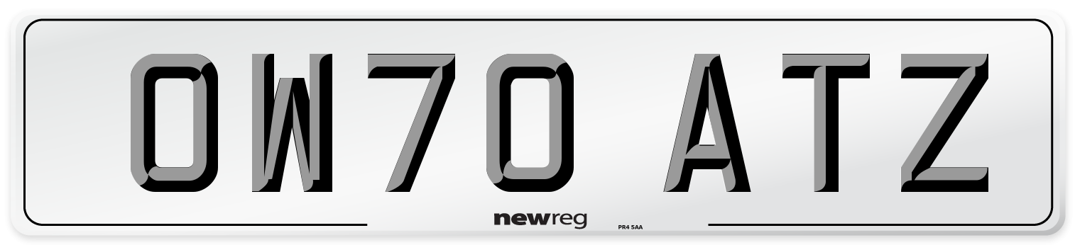 OW70 ATZ Front Number Plate