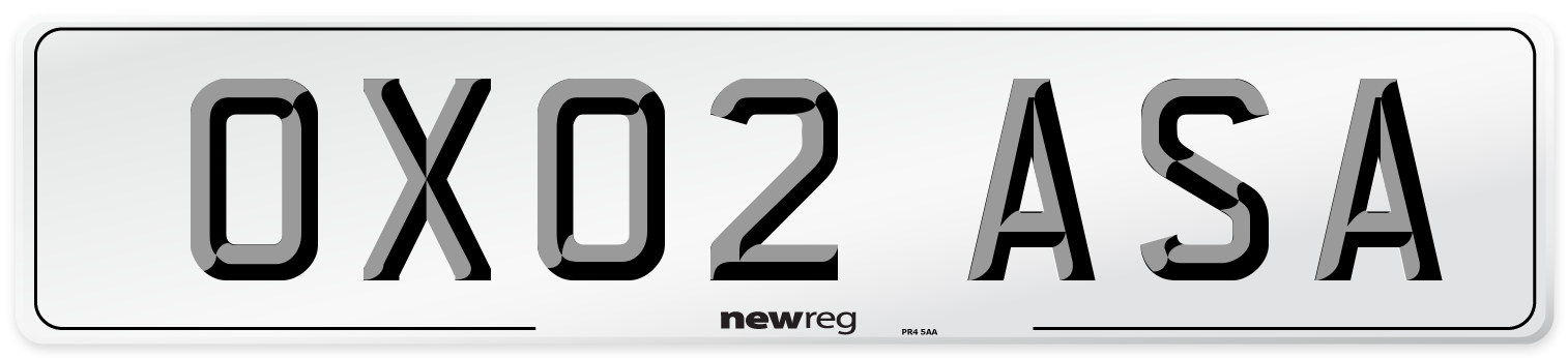 OX02 ASA Front Number Plate