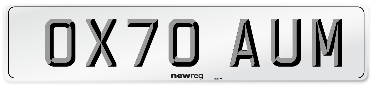 OX70 AUM Front Number Plate