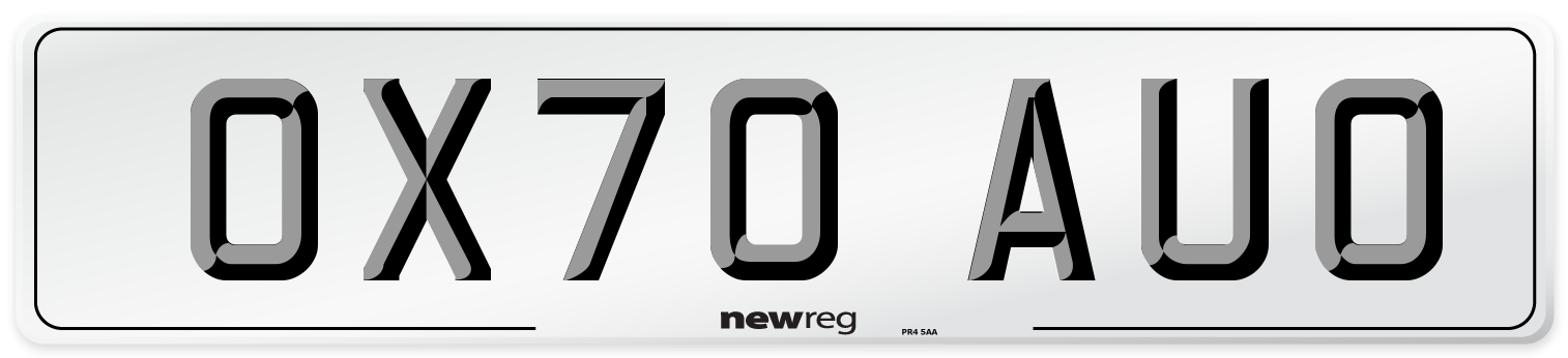 OX70 AUO Front Number Plate