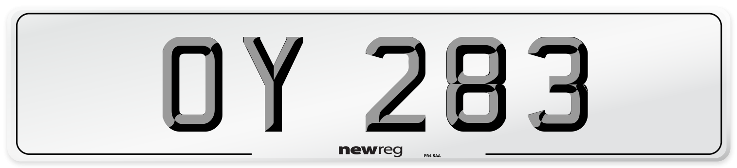 OY 283 Front Number Plate