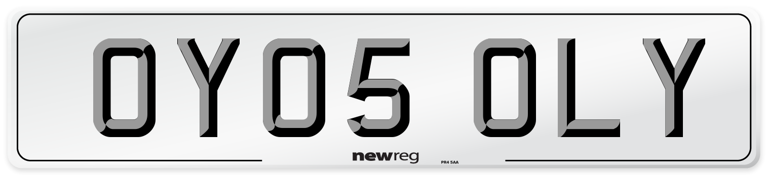 OY05 OLY Front Number Plate