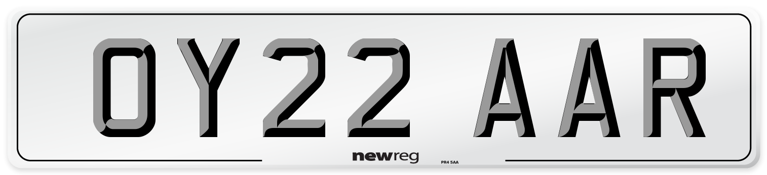 OY22 AAR Front Number Plate