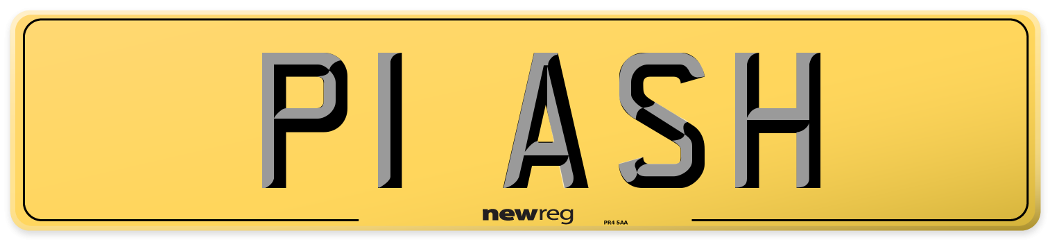 P1 ASH Rear Number Plate