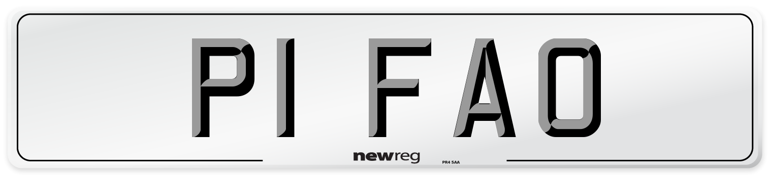 P1 FAO Front Number Plate
