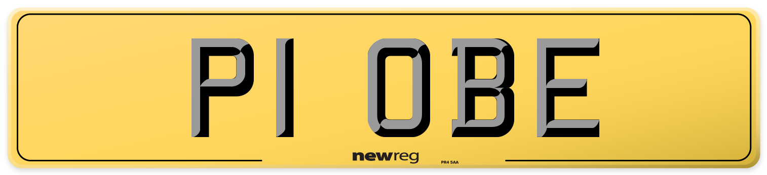 P1 OBE Rear Number Plate