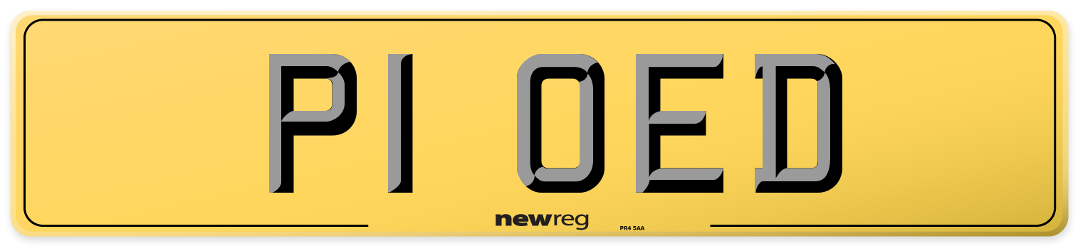 P1 OED Rear Number Plate