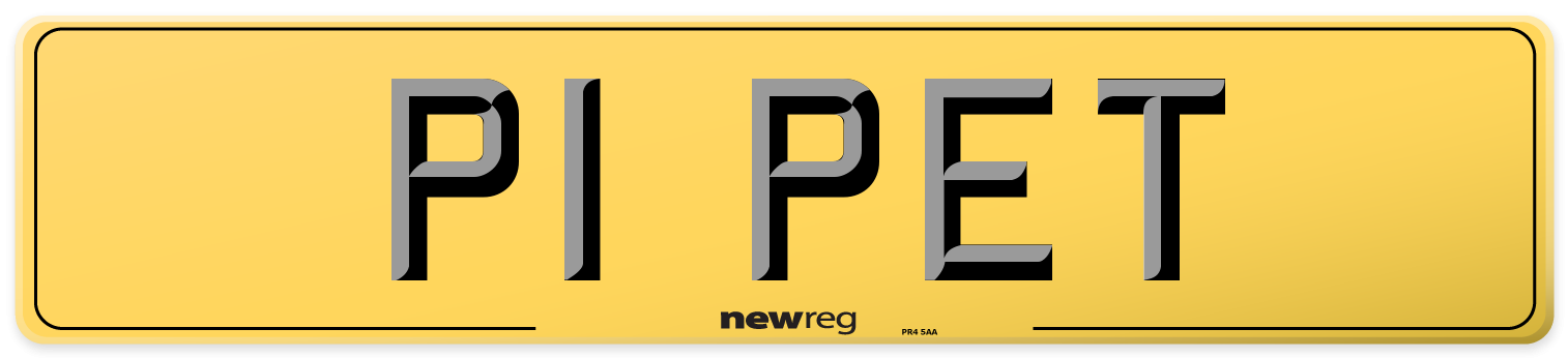 P1 PET Rear Number Plate