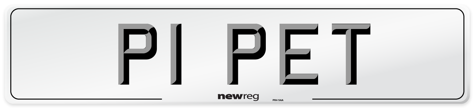 P1 PET Front Number Plate