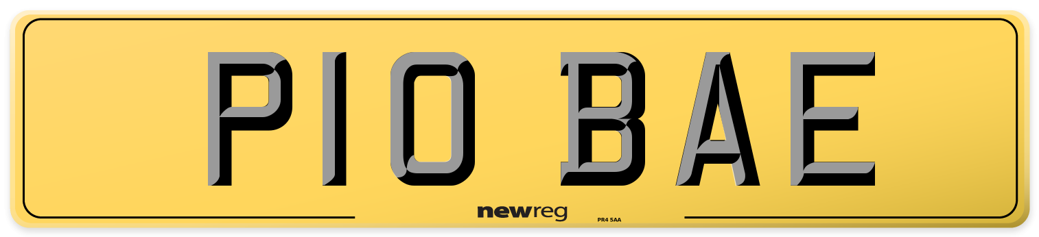 P10 BAE Rear Number Plate