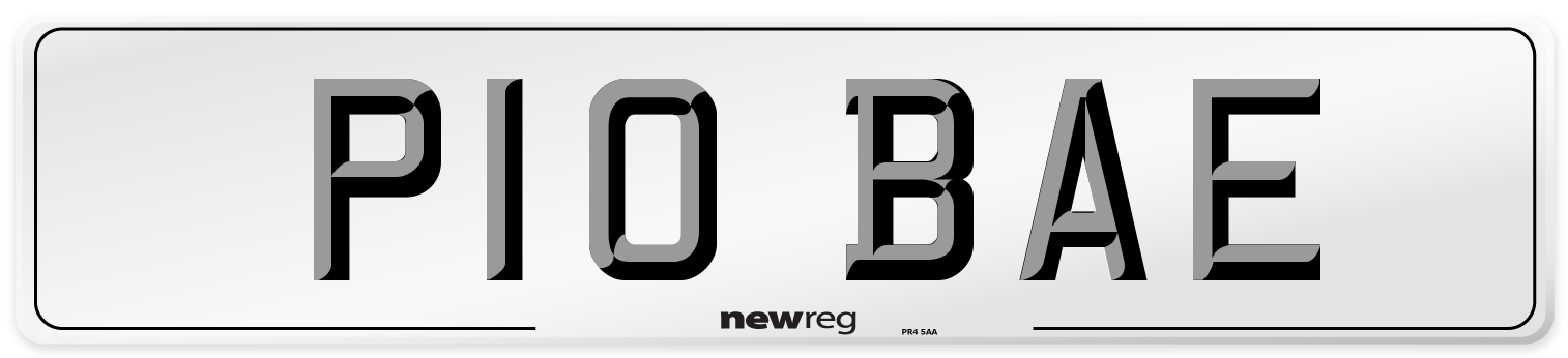 P10 BAE Front Number Plate