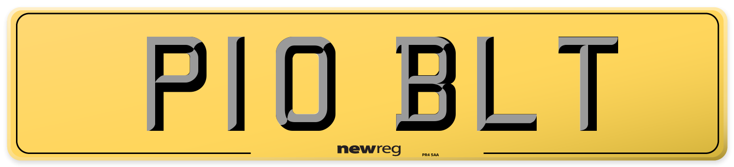 P10 BLT Rear Number Plate