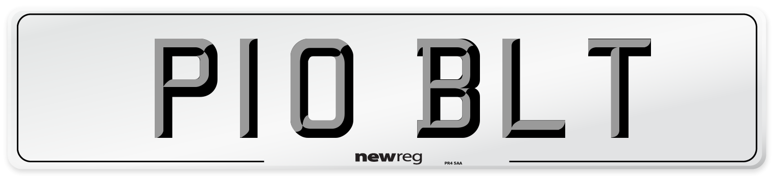 P10 BLT Front Number Plate