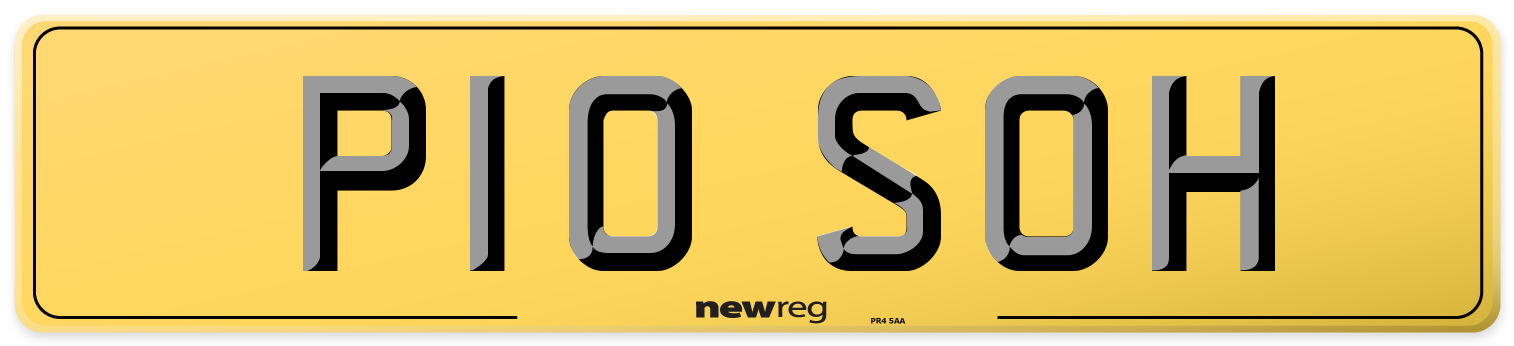 P10 SOH Rear Number Plate