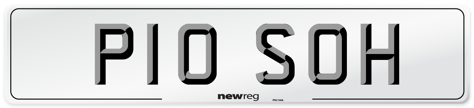 P10 SOH Front Number Plate