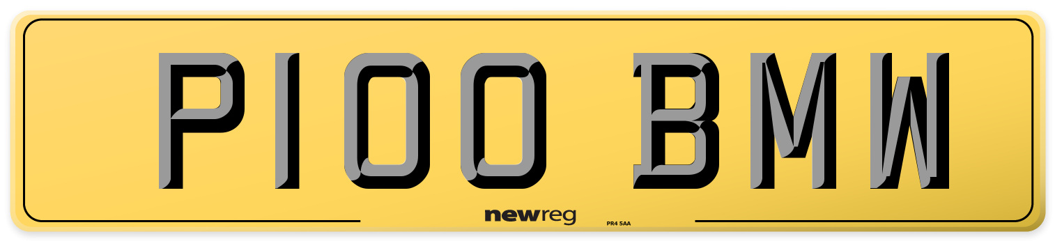 P100 BMW Rear Number Plate