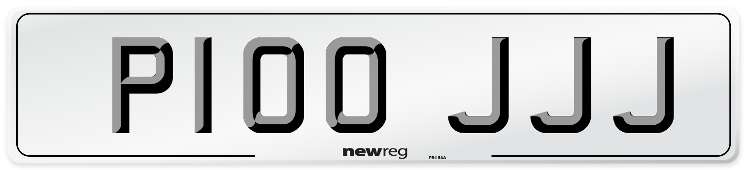 P100 JJJ Front Number Plate
