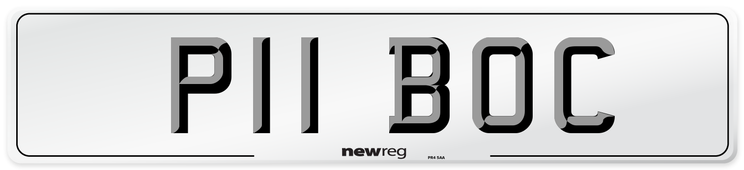 P11 BOC Front Number Plate