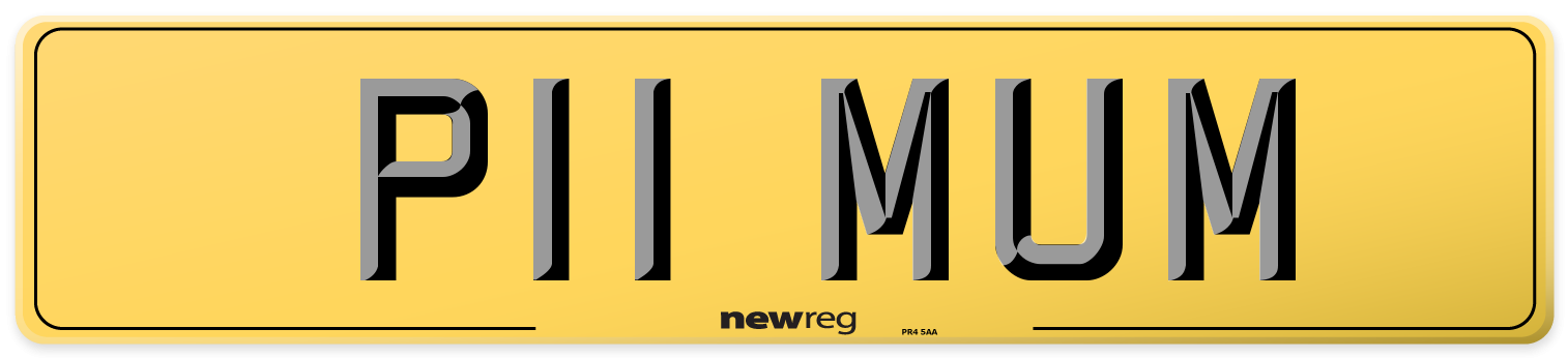P11 MUM Rear Number Plate