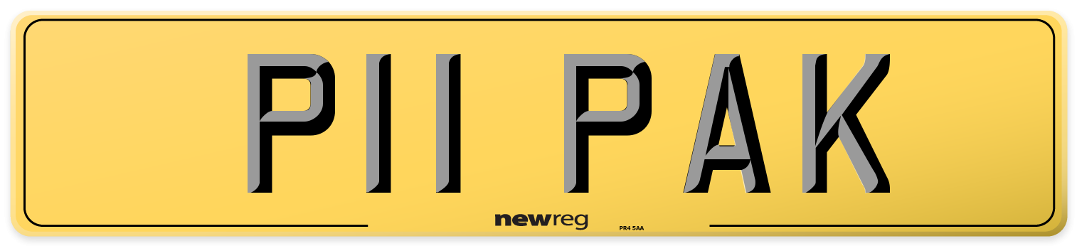 P11 PAK Rear Number Plate