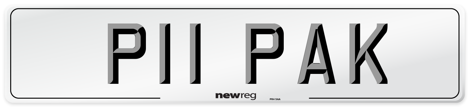 P11 PAK Front Number Plate