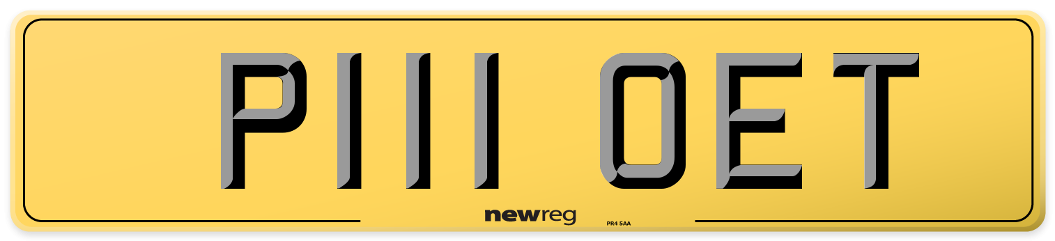 P111 OET Rear Number Plate
