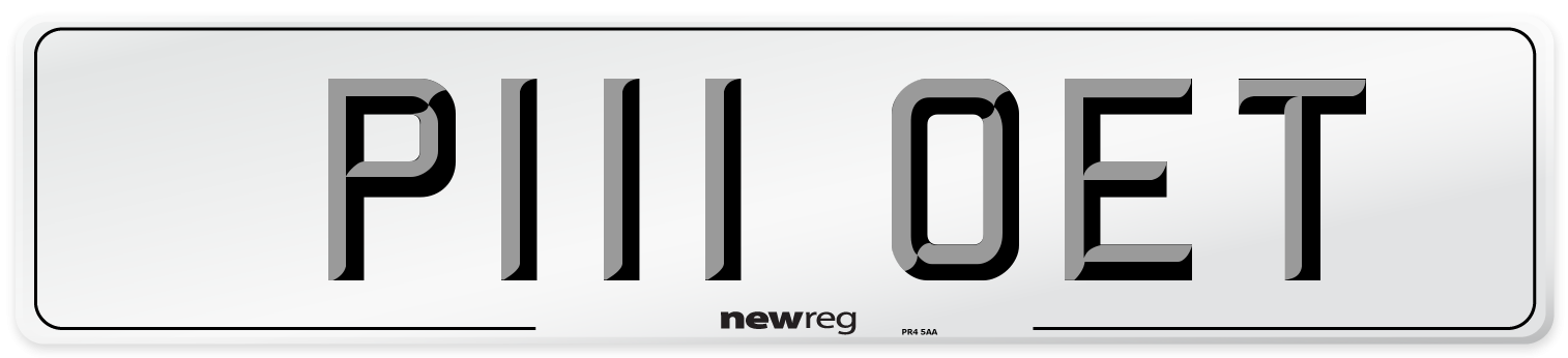P111 OET Front Number Plate