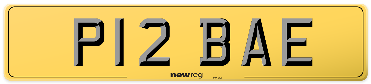 P12 BAE Rear Number Plate