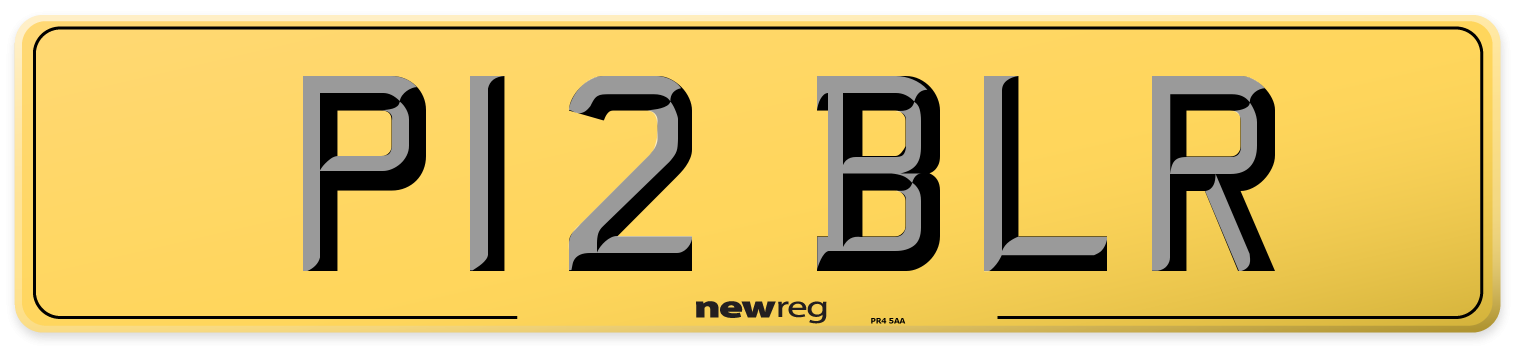 P12 BLR Rear Number Plate