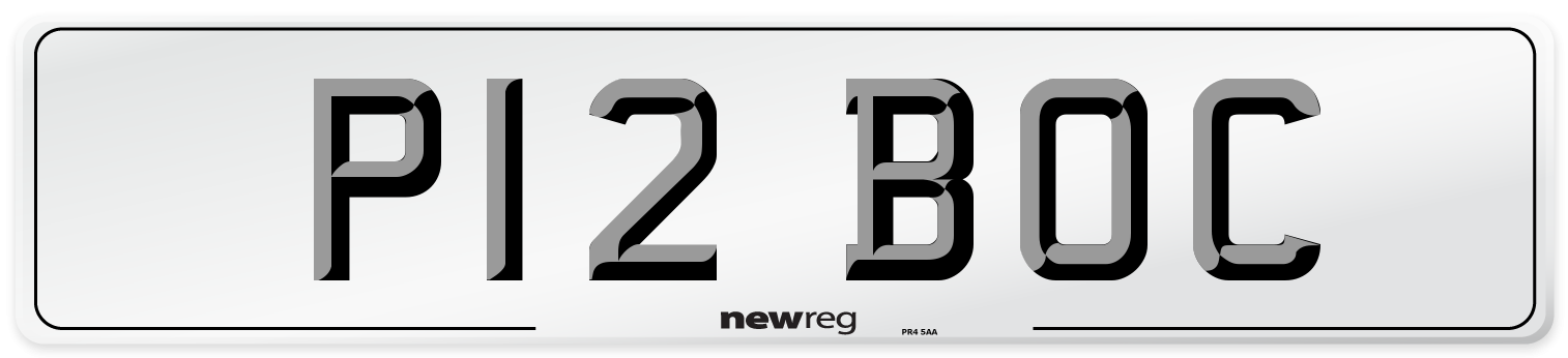 P12 BOC Front Number Plate