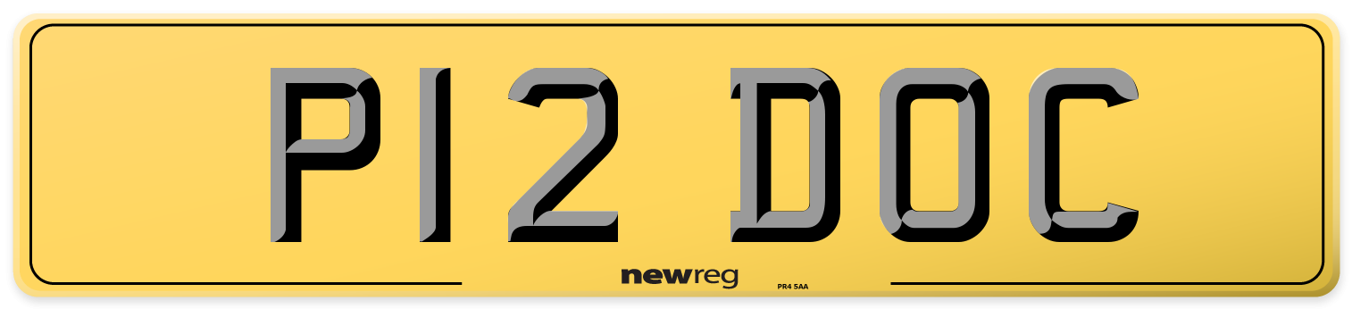 P12 DOC Rear Number Plate