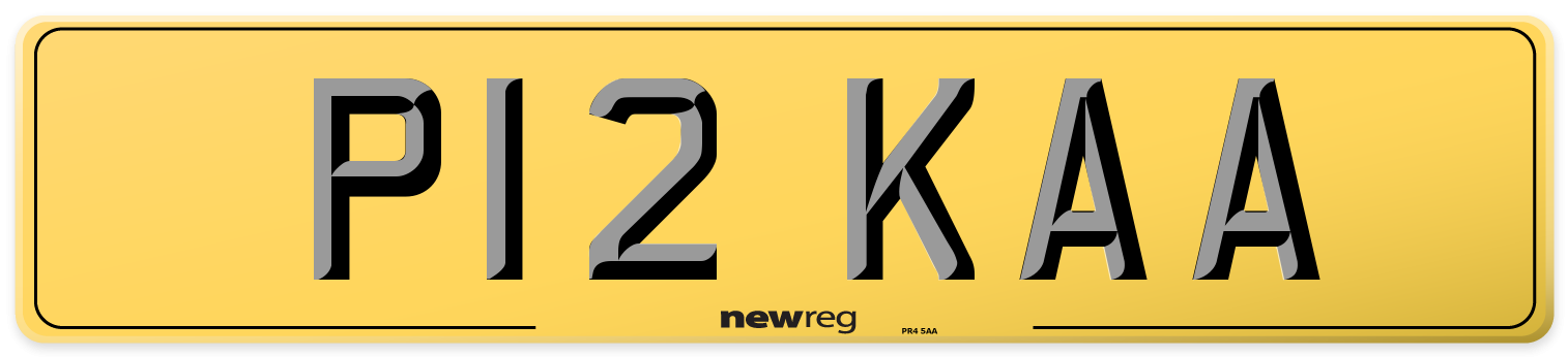 P12 KAA Rear Number Plate