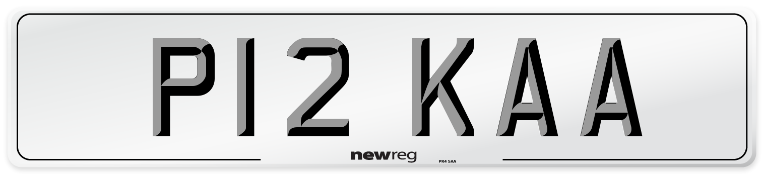 P12 KAA Front Number Plate