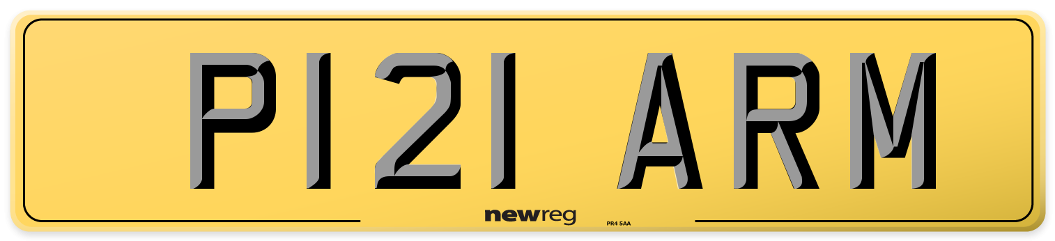 P121 ARM Rear Number Plate