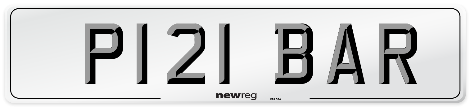 P121 BAR Front Number Plate