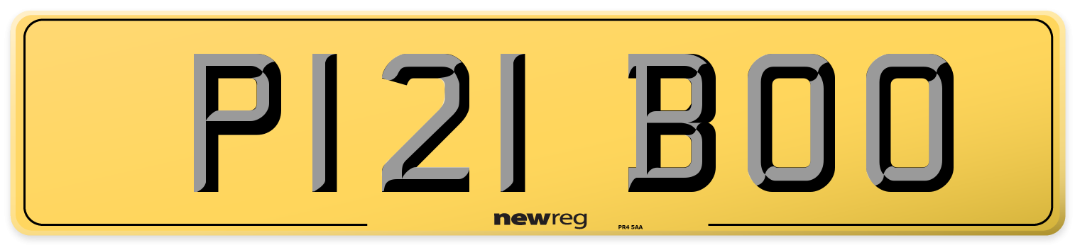 P121 BOO Rear Number Plate