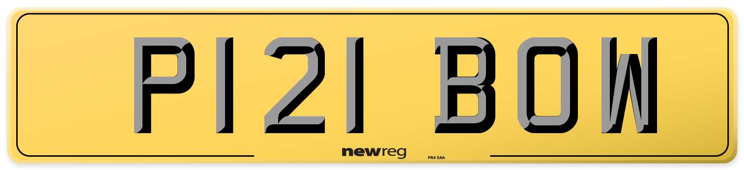 P121 BOW Rear Number Plate