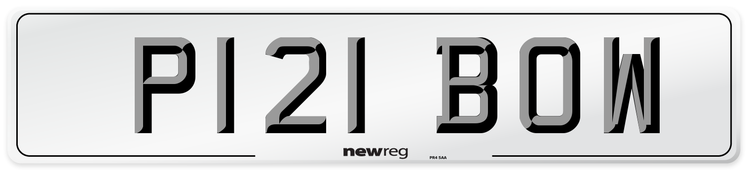 P121 BOW Front Number Plate