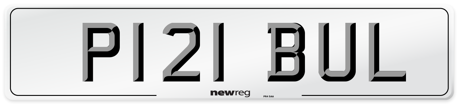 P121 BUL Front Number Plate