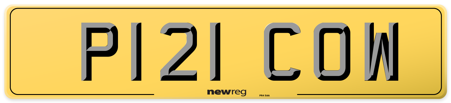 P121 COW Rear Number Plate