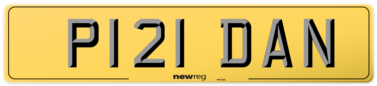 P121 DAN Rear Number Plate