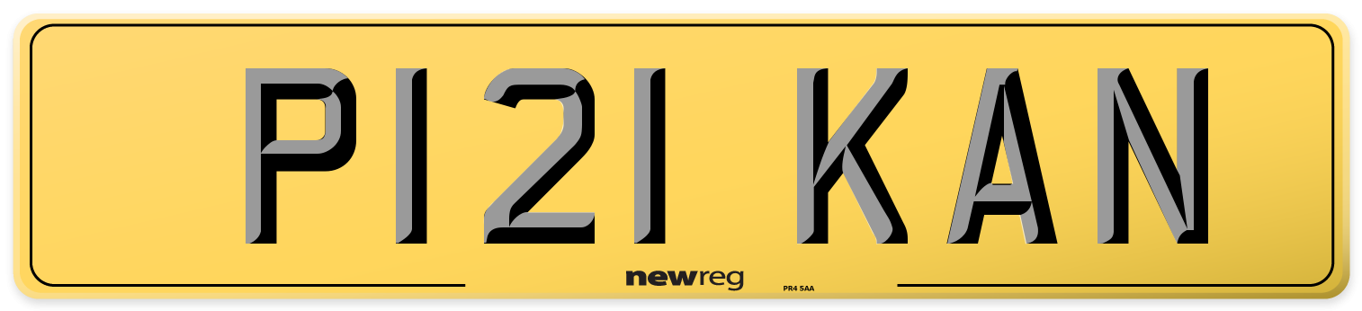 P121 KAN Rear Number Plate