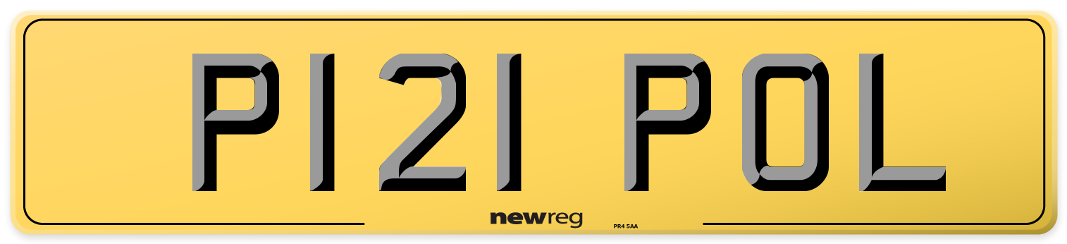 P121 POL Rear Number Plate