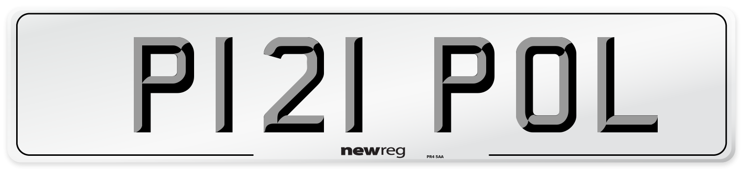 P121 POL Front Number Plate