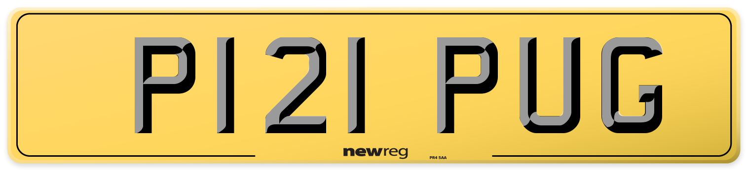P121 PUG Rear Number Plate